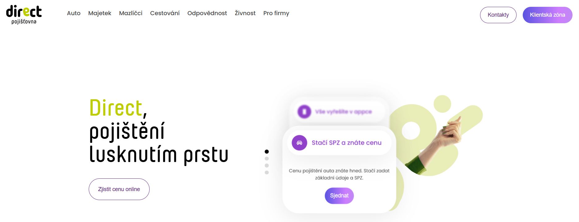 Direct webové stránky pojišťovny