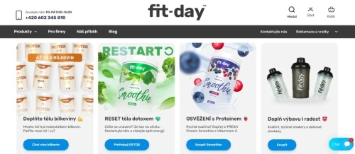 homepage obchodu s nabídkou produktů