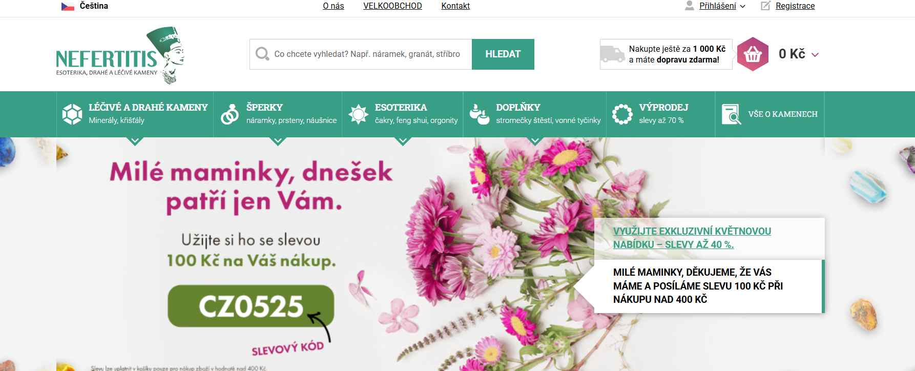 Nefertitis webové stránky e-shopu