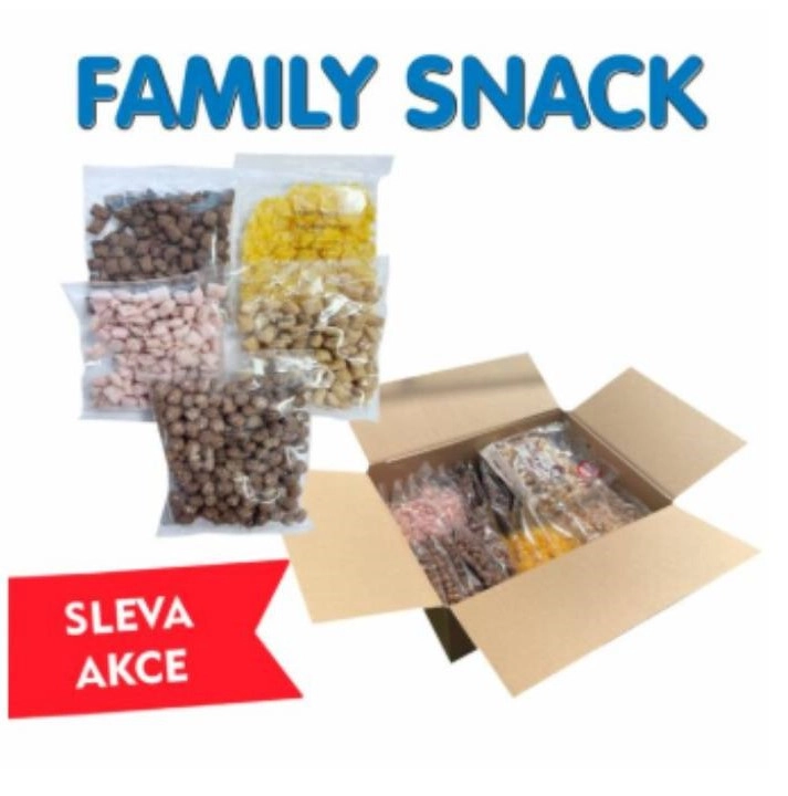 balení křupek v sáčcích a krabici