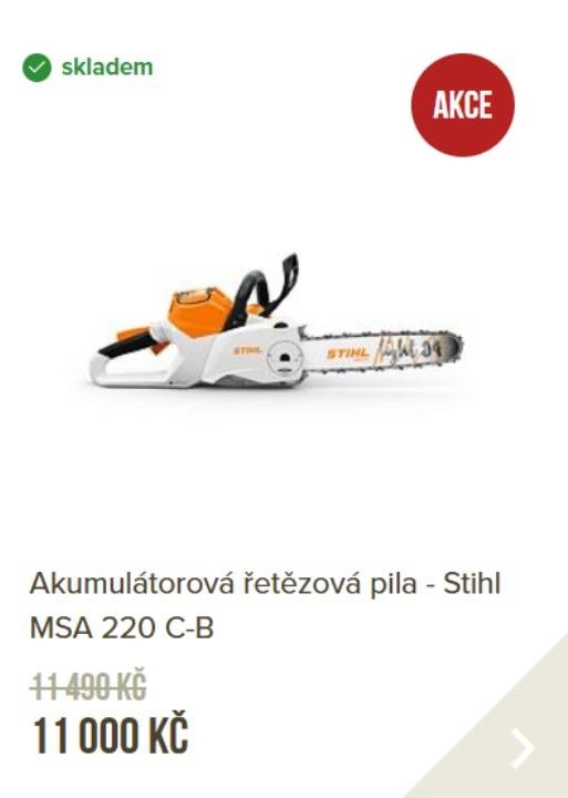 akumulátorová řetězová pila Stihl