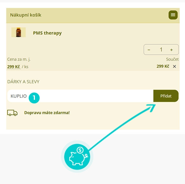 Návod jak uplatnit slevový kód v košíku e-shopu Herbavia