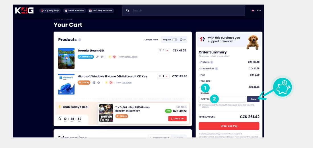 Návod jak uplatnit slevový kód v košíku e-shopu K4G