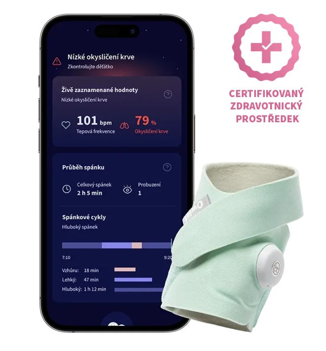 Owlet monitor dechu a mobilní aplikace