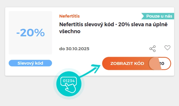 Ukázka slevového kódu Nefertitis