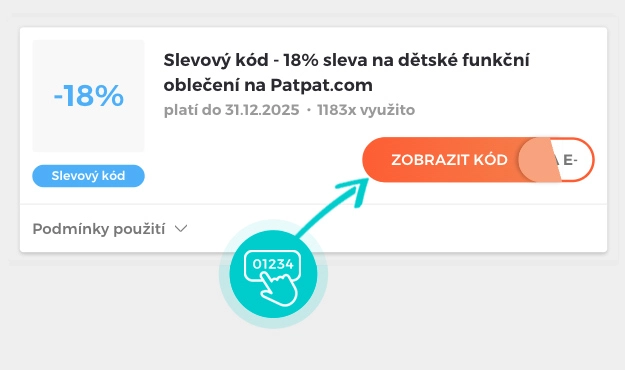 Ukázka slevového kódu PatPat