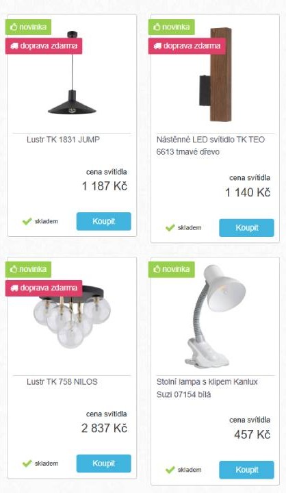 Alfa-svitidla - lustry, nástěnné LED svítidlo a stolní lampa