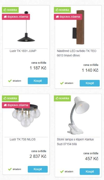 Alfa-svitidla - nabídka produktů