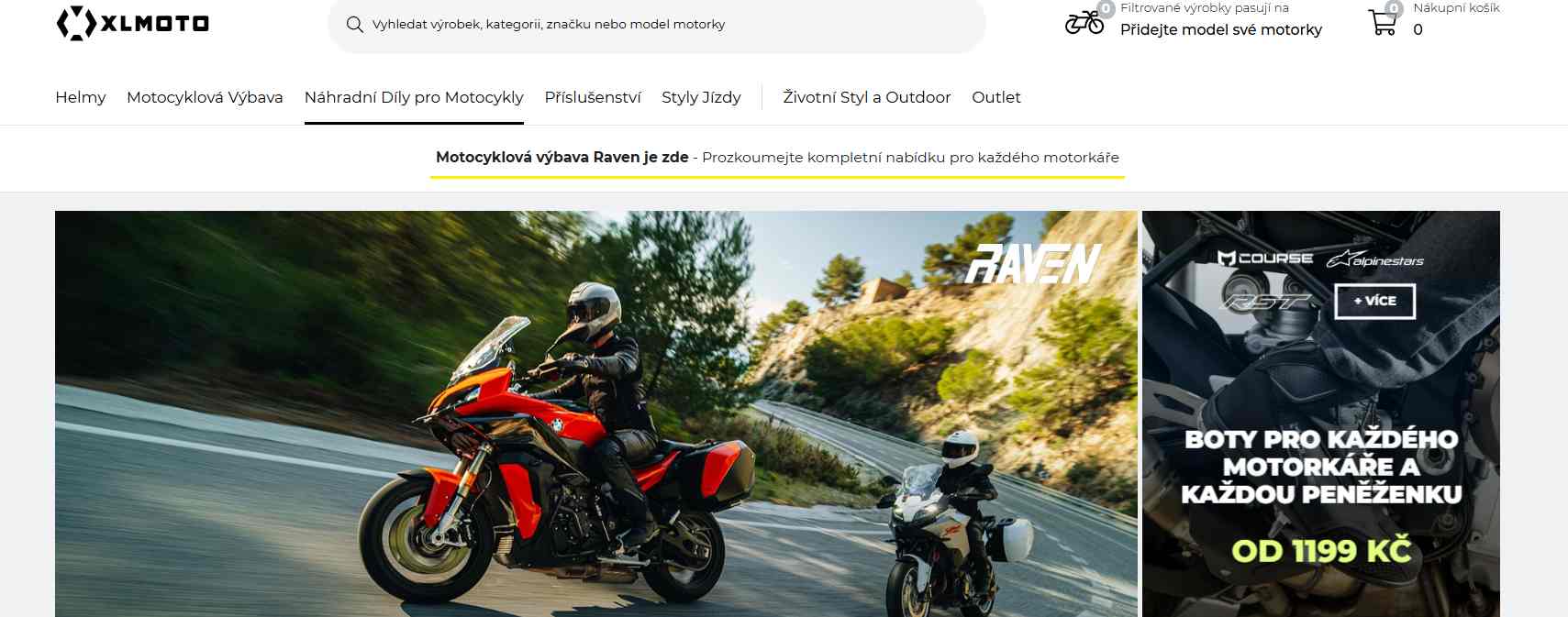 Xlmoto webové stránky e-shopu