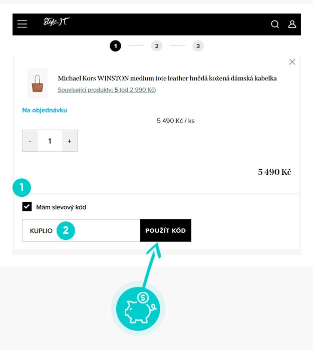 Návod jak uplatnit slevový kód v košíku e-shopu Style-It