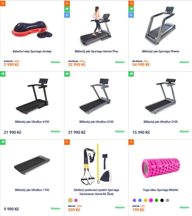 Sportago - nabídka produktů