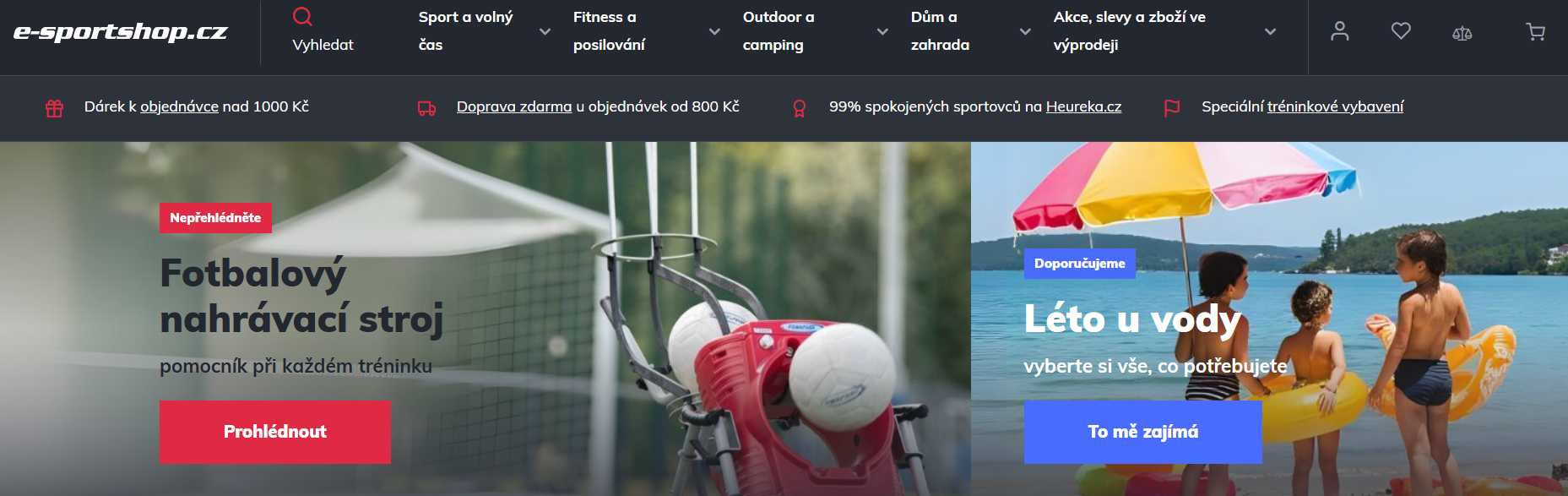 e-sportshop webové stránky e-shopu
