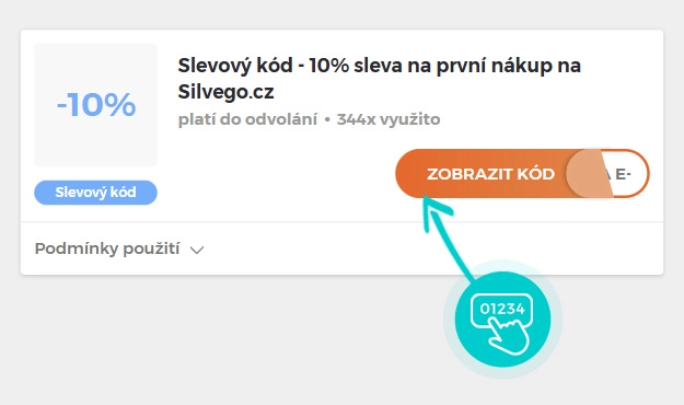 Ukázka slevového kódu Silvego