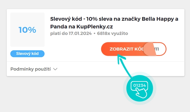Ukázka slevového kódu KupPlenky.cz