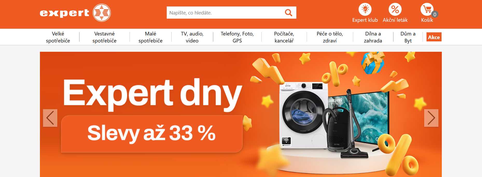 webové stránky e-shopu s akční nabídkou