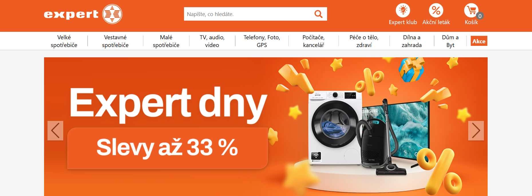 webové stránky e-shopu s akční nabídkou