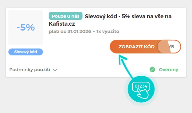Ukázka slevového kódu Kafista