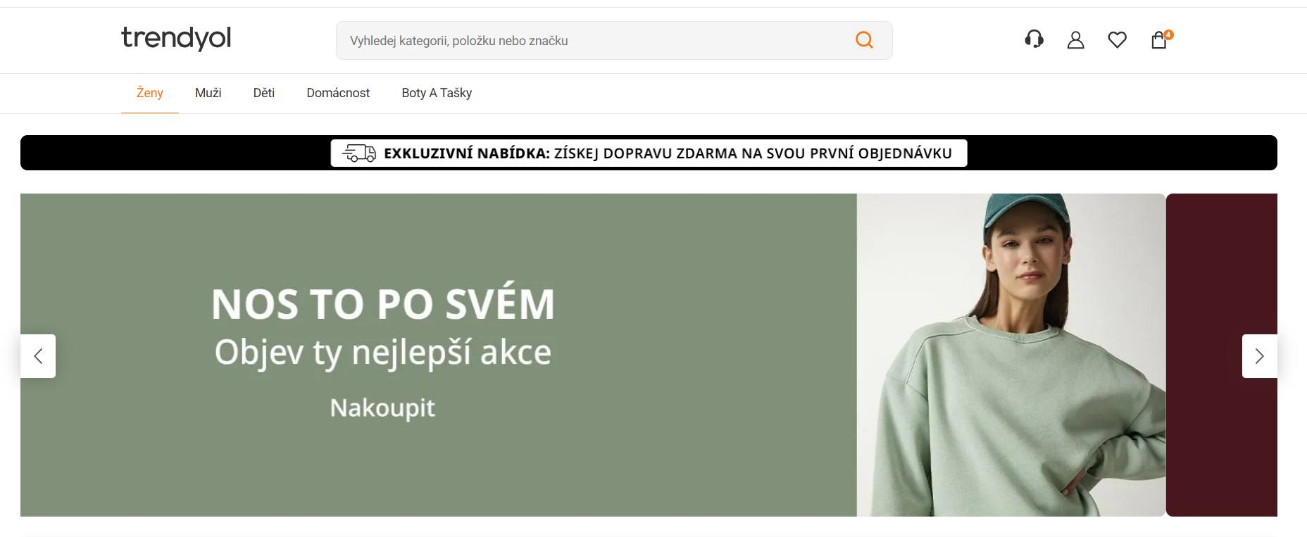 trendyol webové stránky e-shopu