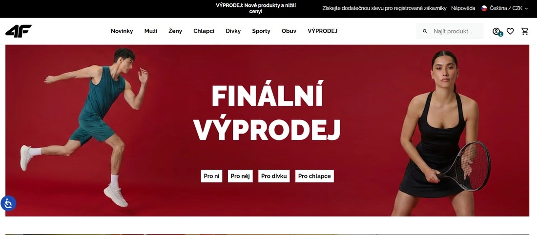 Homepage stránky 4Fstore