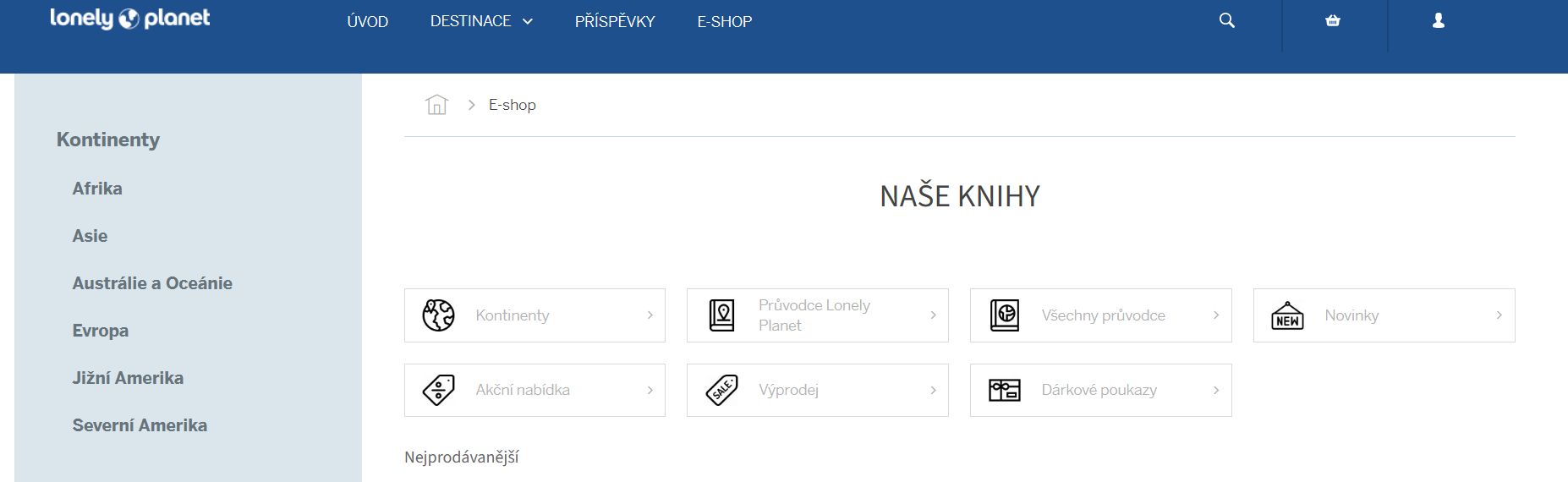 Lonely planet kategorie e-shopu