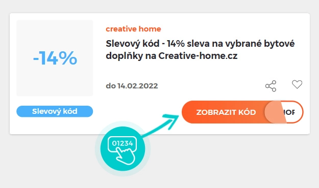 Ukázka slevového kódu creative home