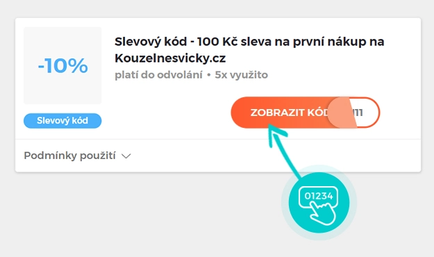Ukázka slevového kódu Kouzelnesvicky.cz