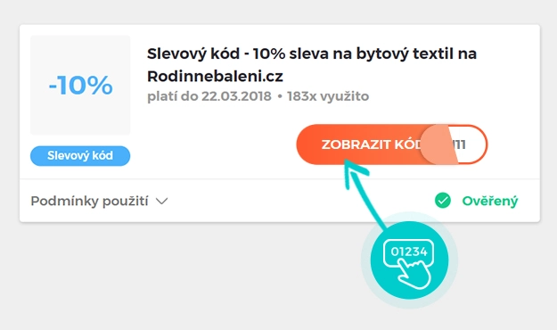 Ukázka slevového kódu Rodinné balení