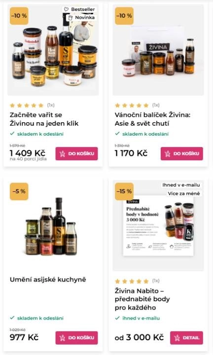 vánoční balíček Asie, produkty na vaření, umění asijské kuchyně a přednabité body