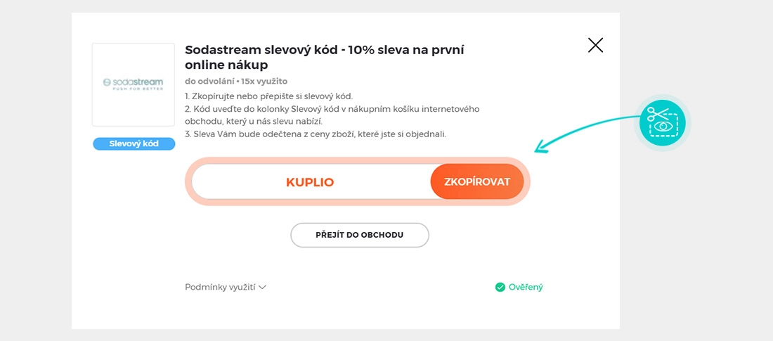 Návod jak zkopírovat slevový kód SodaStream