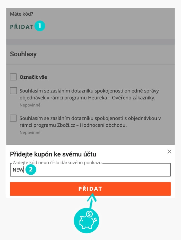 Návod jak uplatnit slevový kód v košíku e-shopu Allegro