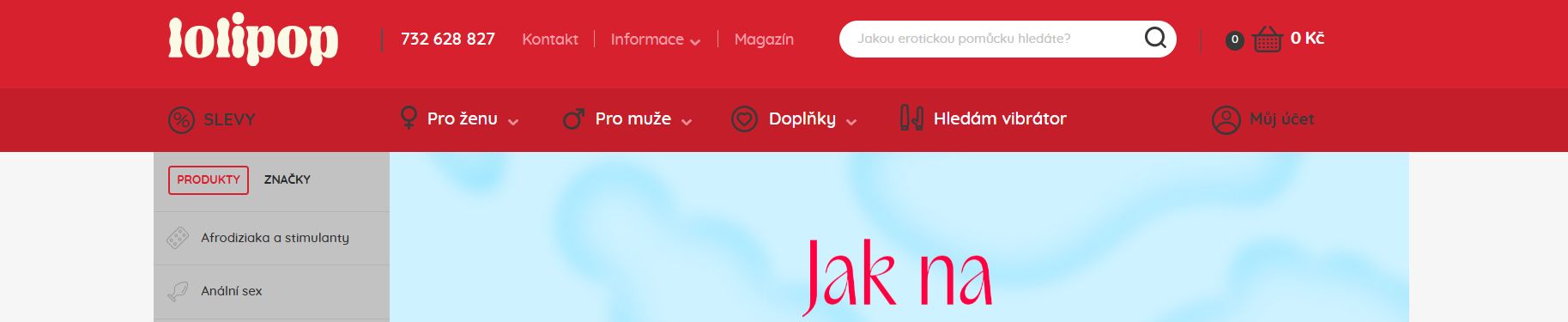 Lolipop webové stránky e-shopu