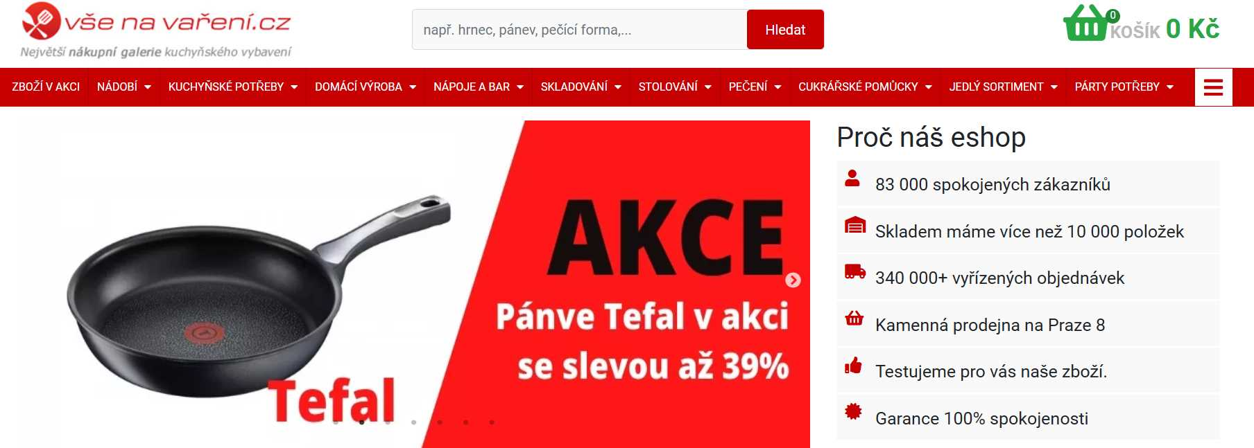 Vsenavareni.cz eshop webové stránky