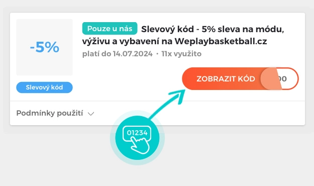 Ukázka slevového kódu WePlayBasketball.cz