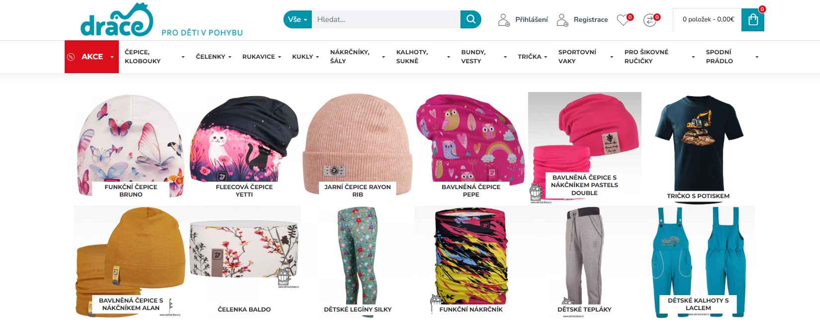 Dráče webové stránky e-shopu
