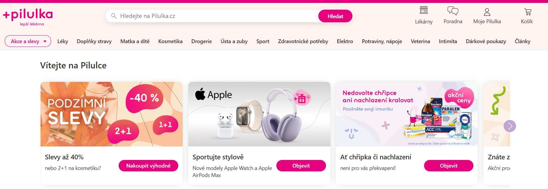 Pilulka.cz eshop - webové stránky