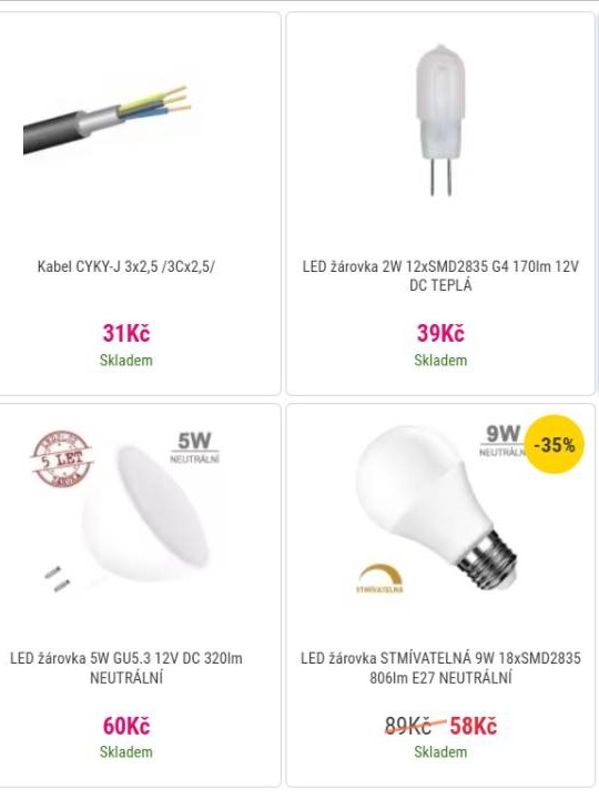 SMD LED žárovky - nabídka produktů