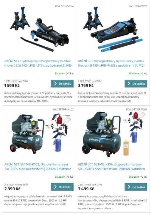 zvedáky a kompresory