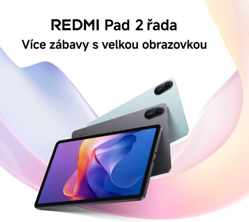 tablety REDMI Pad 2 řada v modrém a šedém provedení