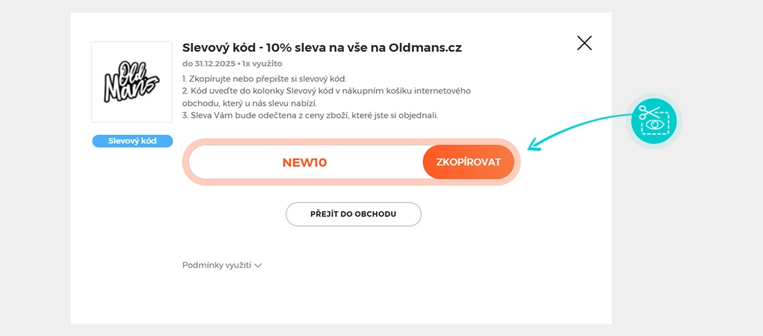 Návod jak zkopírovat slevový kód Old Man’s