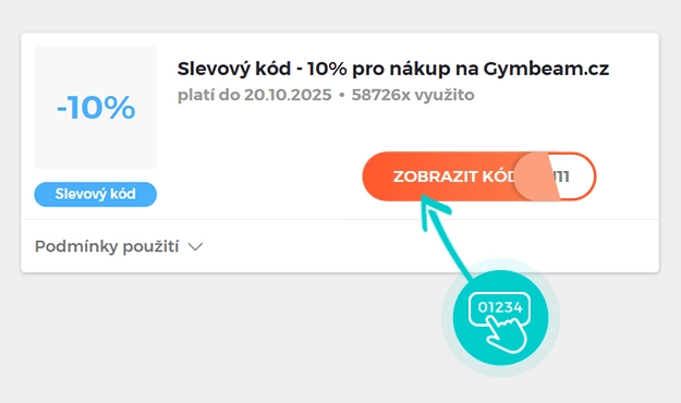 Ukázka slevového kódu GymBeam