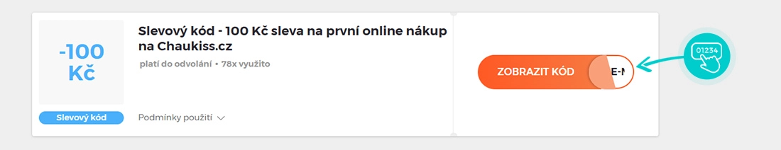 Ukázka slevového kódu Chaukiss