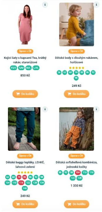 Jozanek - nabídka produktů