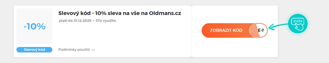 Ukázka slevového kódu Old Man’s