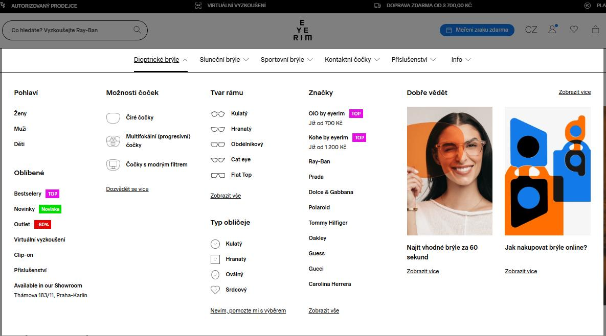 Eyerim.cz eshop dioptrické brýle
