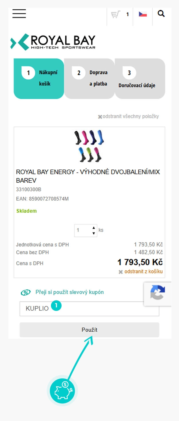 Návod jak uplatnit slevový kód v košíku e-shopu NejŽidle.cz