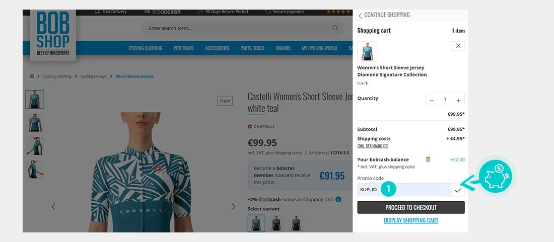 Návod jak uplatnit slevový kód v košíku e-shopu Bobshop