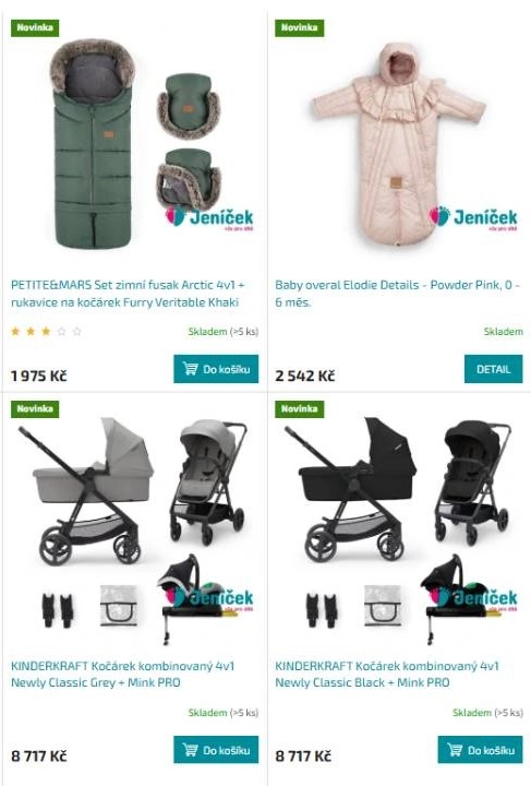 set zimní fusak, baby overal a kombinované kočárky