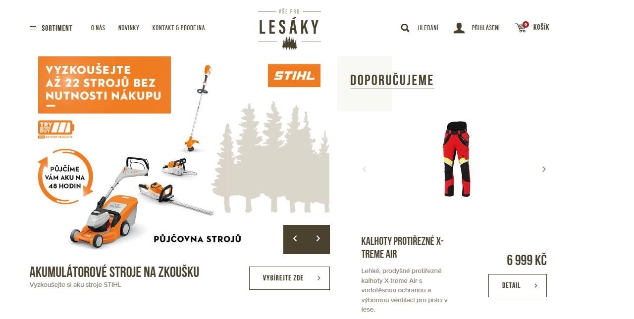zahradní nářadí a pánské outdoorové kalhoty