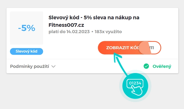 Ukázka slevového kódu fitness 007