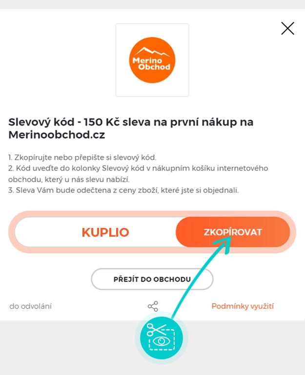 Návod jak zkopírovat slevový kód Ministerstvo Hraček